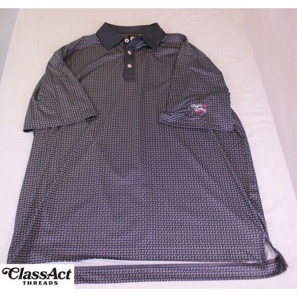 FOOTJOY FJ Blue Geo Metric Short Sleeve Logo Golf Polo Shirt Men's XL - Picture 1 of 9